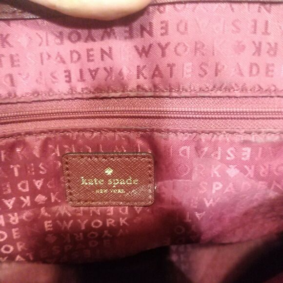 Kate Spade rn 0102760 Maroon Medium Satchel Handbag W/ Crossbody Strap - Picture 8 of 12